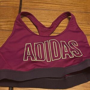 Adidas Women's Maroon and Black Sports Bra